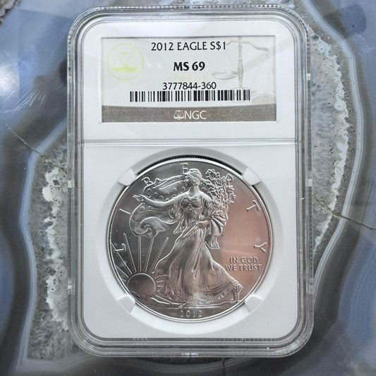 2012 US 1.0oz.999 Fine Silver American Silver Eagle NGC MS69 #3777844-360EX