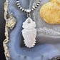 Sterling Silver Southwestern Style 2 Green Turquoise Decorated Pendant For Women