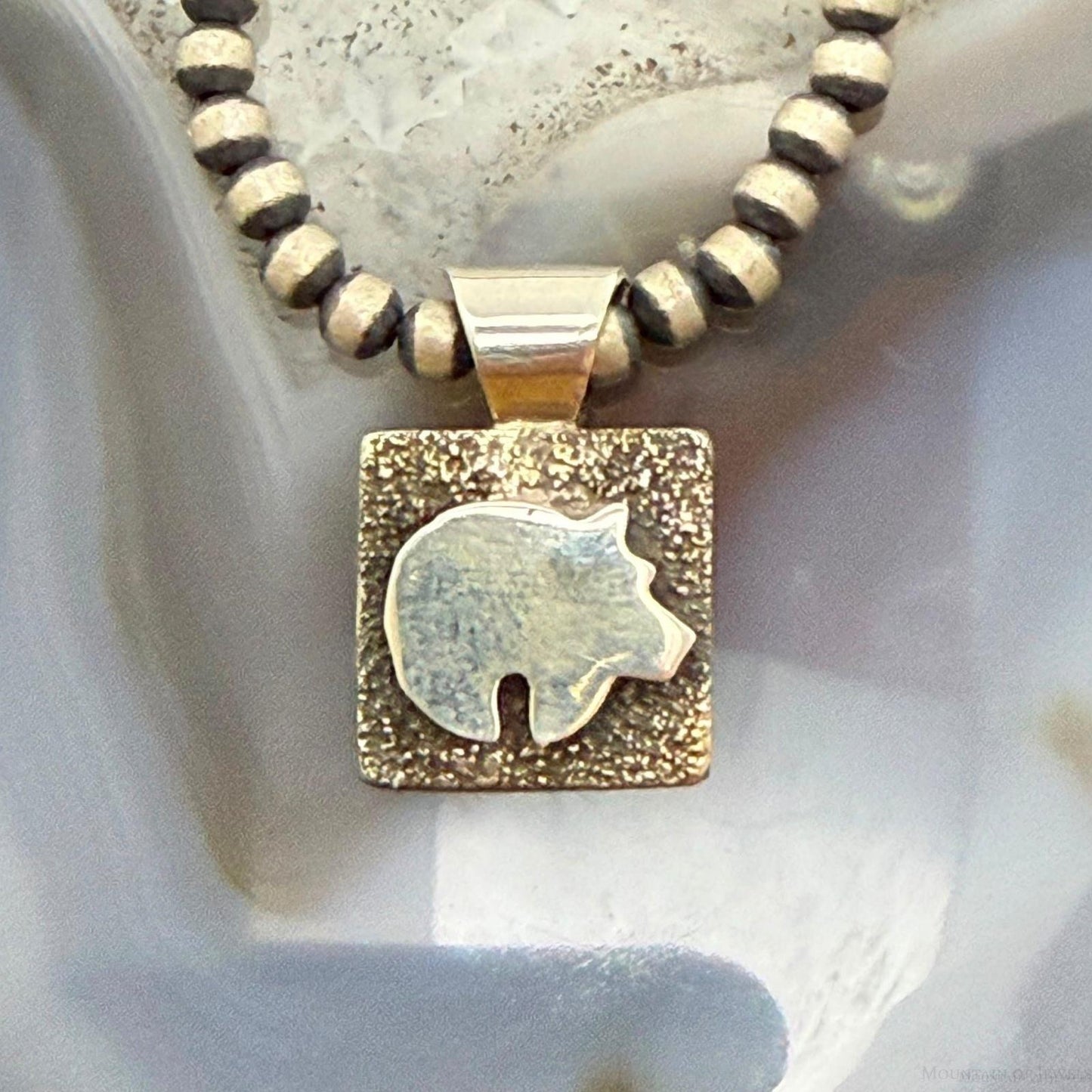 Alex Sanchez Native American Sterling Silver Petroglyph Dainty Pendant For Women