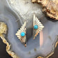 Michael Nez Navajo Sterling Silver Rounded Turquoise Cloud Dangle Earrings For Women