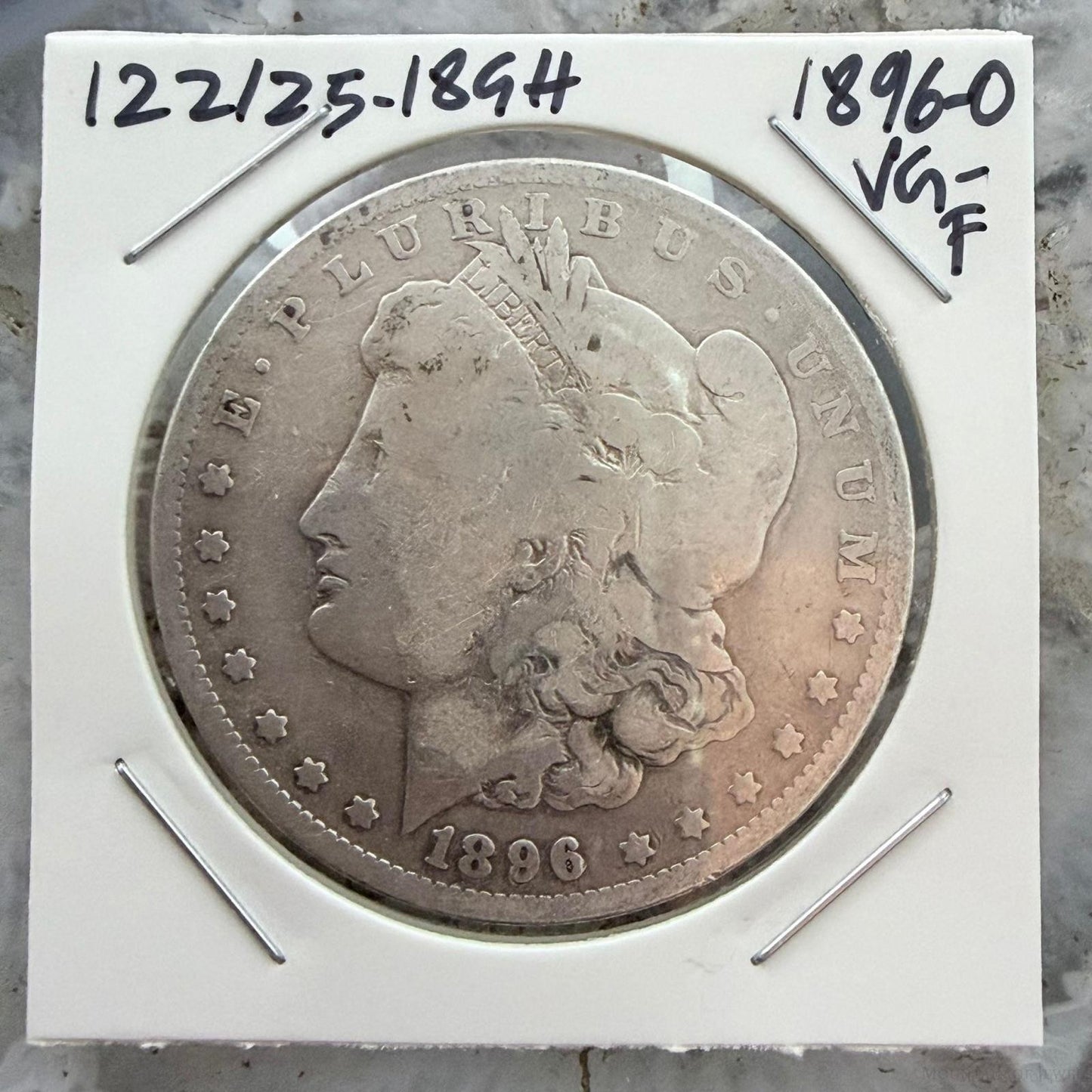 US 1896-O 90% Morgan Silver Dollar VG-F #122125-18GH