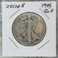 1945 US Walking Liberty Half Dollar 90% Silver VG-F #20126-8