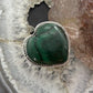 Sterling Silver Southwestern Style Malachite Heart Shape Ring Size 10 For Women