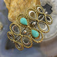 Carolyn Pollack Sterling Silver & Brass 2 Turquoise Decorated Bracelet For Women