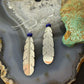 Anthony Gatewood Sterling Silver & Lapis Bead Feather Dangle Earrings For Women
