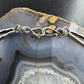Vintage Silver Southwestern Style Large Oval Malachite Set In Double Wire Choker For Women