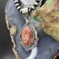 Sterling Silver Southwestern Style Oval Red Plum Jasper Decorated Pendant For Women