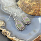Sterling Silver Southwestern Style Teardrop Stichtite Dangle Earrings For Women