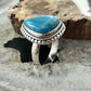 Sterling Silver Southwestern Style Teardrop Shattuckite Decorated Ring Size 7 For Women