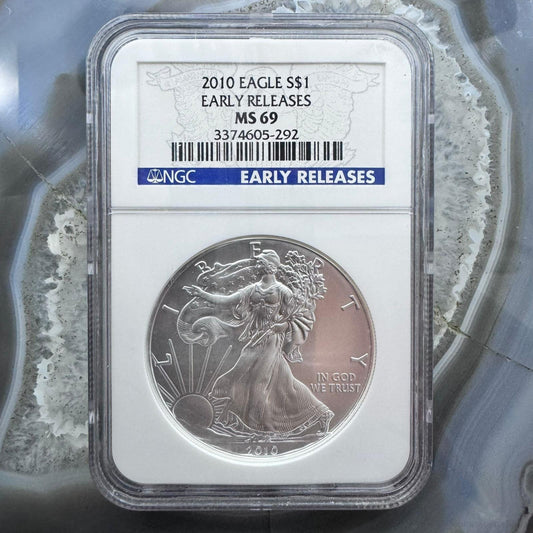 2010 US 1.0oz .999 Fine Silver American Silver Eagle NGC MS69 #3374605-292EX