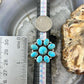Sterling Silver Southwestern Style Mohave Turquoise Cluster Ring Size 7 For Women