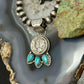 Genuine 1944 90% Silver Mercury Dime Coin Teardrop Mohave Turquoise Unisex Pendant
