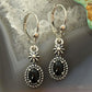 Carolyn Pollack Sterling Silver Onyx Decorated Dangle Earrings For Women