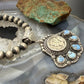 Sterling Silver Southwestern Style 1945 Mercury Dime & Golden Hill Turquoise Pendant