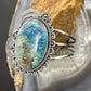 Sterling Silver Southwestern Style Oval Chrysocolla Decorated Bracelet For Women