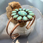 Copper Southwestern Style Mohave Turquoise Decorated Cluster Bracelet For Women