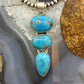Sterling Silver Southwestern Style 3 Kingman Turquoise Pendant For Women #1