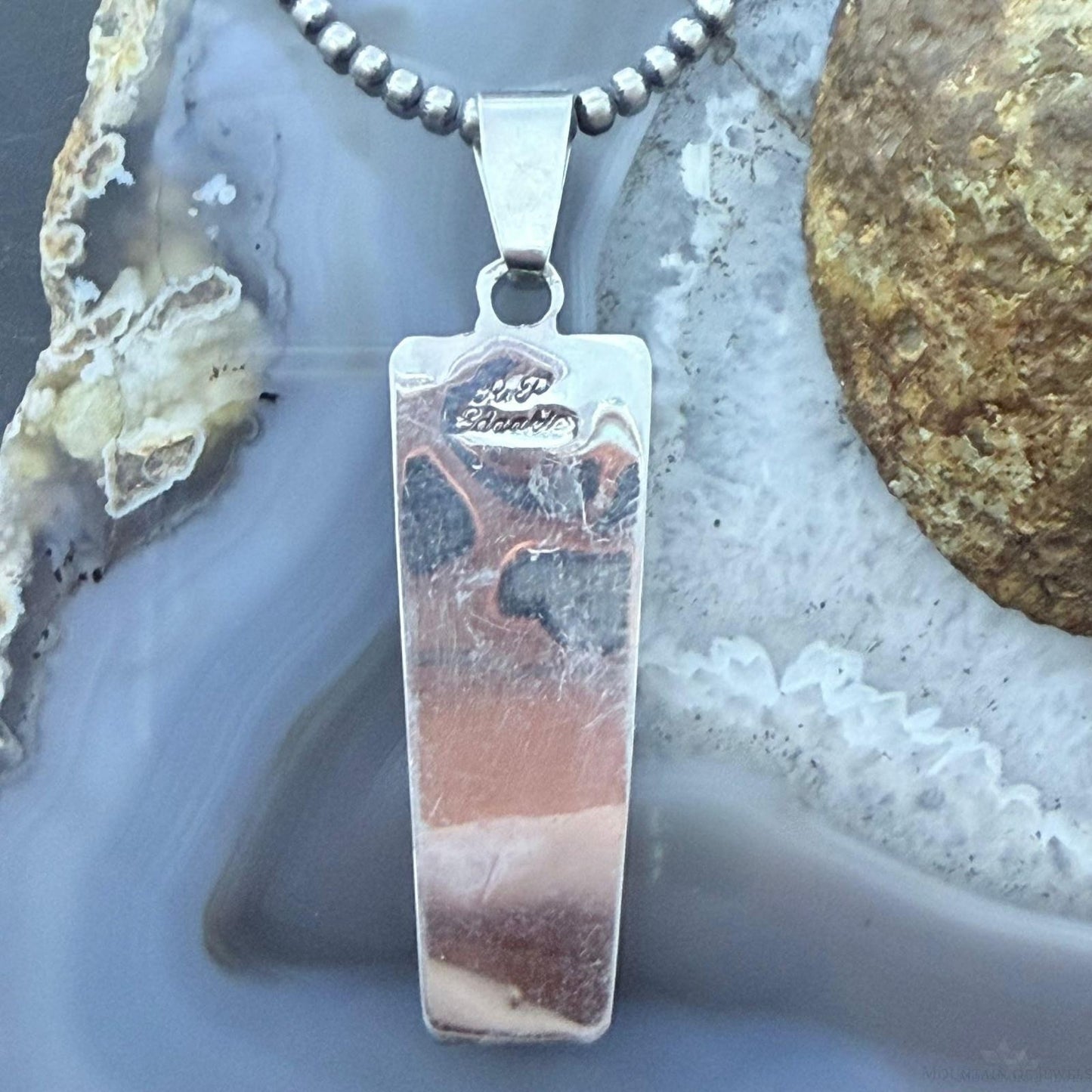 Raylan & Patty Edaakie Zuni Sterling Silver Multi Stone Inlay Pendant For Women