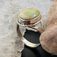Native American Sterling Silver Oval Ribbon Turquoise Ring Size 6.5 For Women