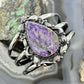 Sterling Silver Southwestern Style Teardrop Charoite Decorated Bracelet For Women