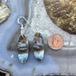 Sterling Silver Elongated Oval Chrysocolla Slab Dangle Earrings For Women #359