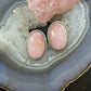 Wydell Billie Sterling Silver Oval Peruvian Pink Opal Stud Earrings For Women