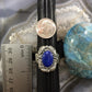 Carolyn Pollack Sterling Silver Oval Lapis Decorated Ring Size 10 For Women