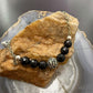 Carolyn Pollack Sterling Silver 6 Faceted Onyx w/Swirl Beads 15"-14" Necklace For Women