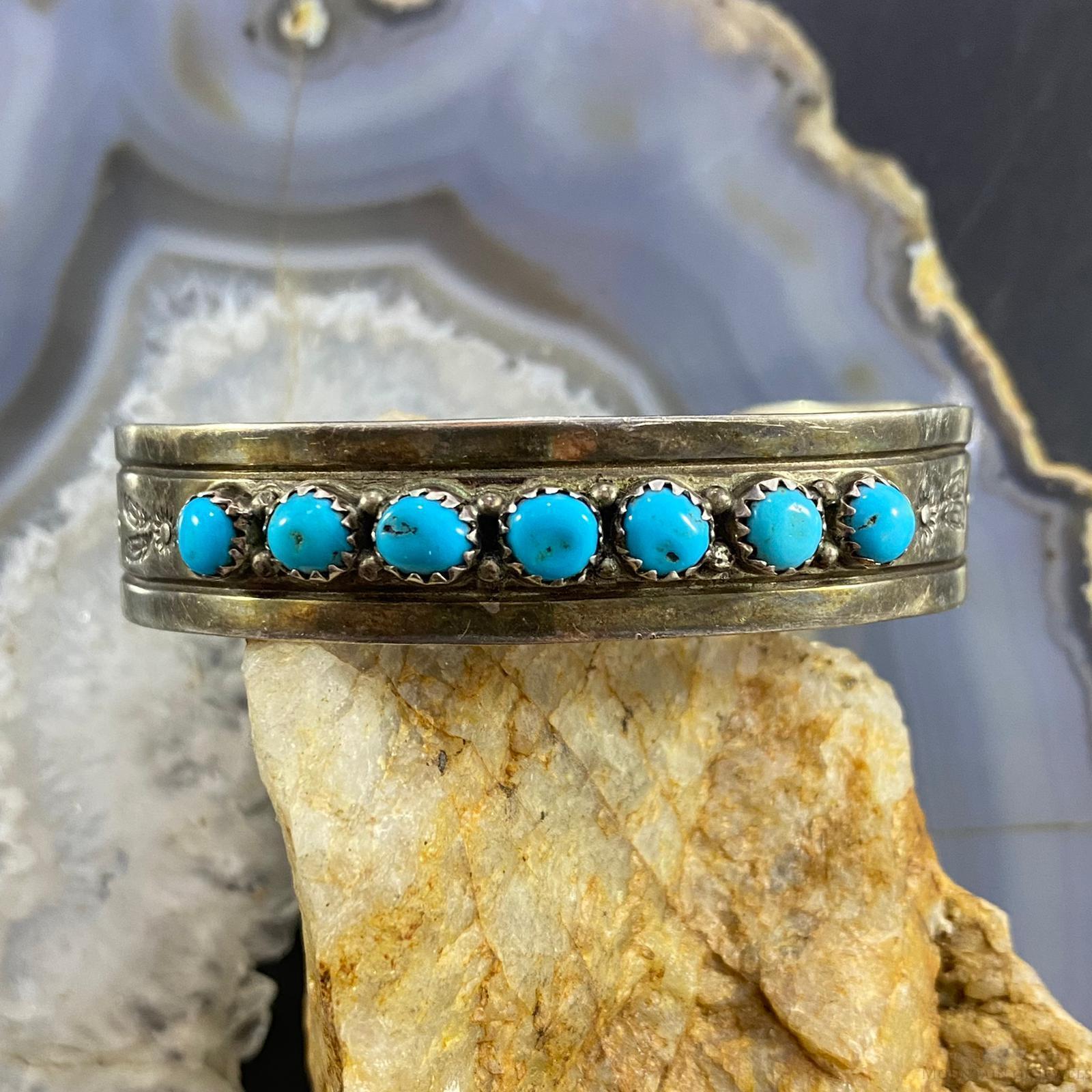 Vintage Navajo Sterling Silver and Turquoise on sale Cuff Bracelet by Marie Bahe