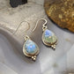 Sterling Silver Southwestern Style Teardrop Moonstone Decrated Dangle Earrings For Women