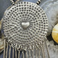 Vintage Silver Hammered Medallion with Heart and Tassels Pendant For Women