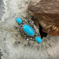 Carolyn Pollack Sterling Silver 3 Sleeping Beauty Turquoise Decorated Ring For Women