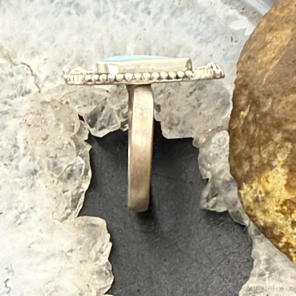 Sterling Silver Southwestern Style Triangle Golden Hill Turquoise Adjustable Ring For Women