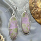 Sterling Silver Southwestern Style Oval Stichtite Dangle Earrings For Women
