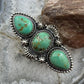Sterling Silver Southwestern Style Oval & Teardrop Turquoise Adjustable Ring For Women