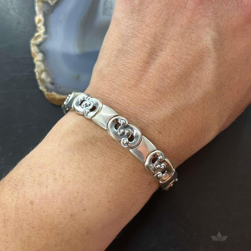 Carolyn Pollack Sterling Silver Swirl Stretch Bracelet For Women