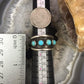 Vintage Native American Sterling Silver 4 Turquoise Dots Band Ring Size 7.25 For Women