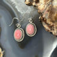 Sterling Silver Southwestern Style Oval Pink Conch Dangle Earrings For Women