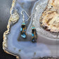 Sterling Silver Elongated Triangle Chrysocolla Slab Dangle Earrings For Women #229