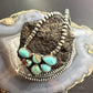 Sterling Silver Southwestern Style Turquoise #8 Cluster 23" Lariat Necklace For Women