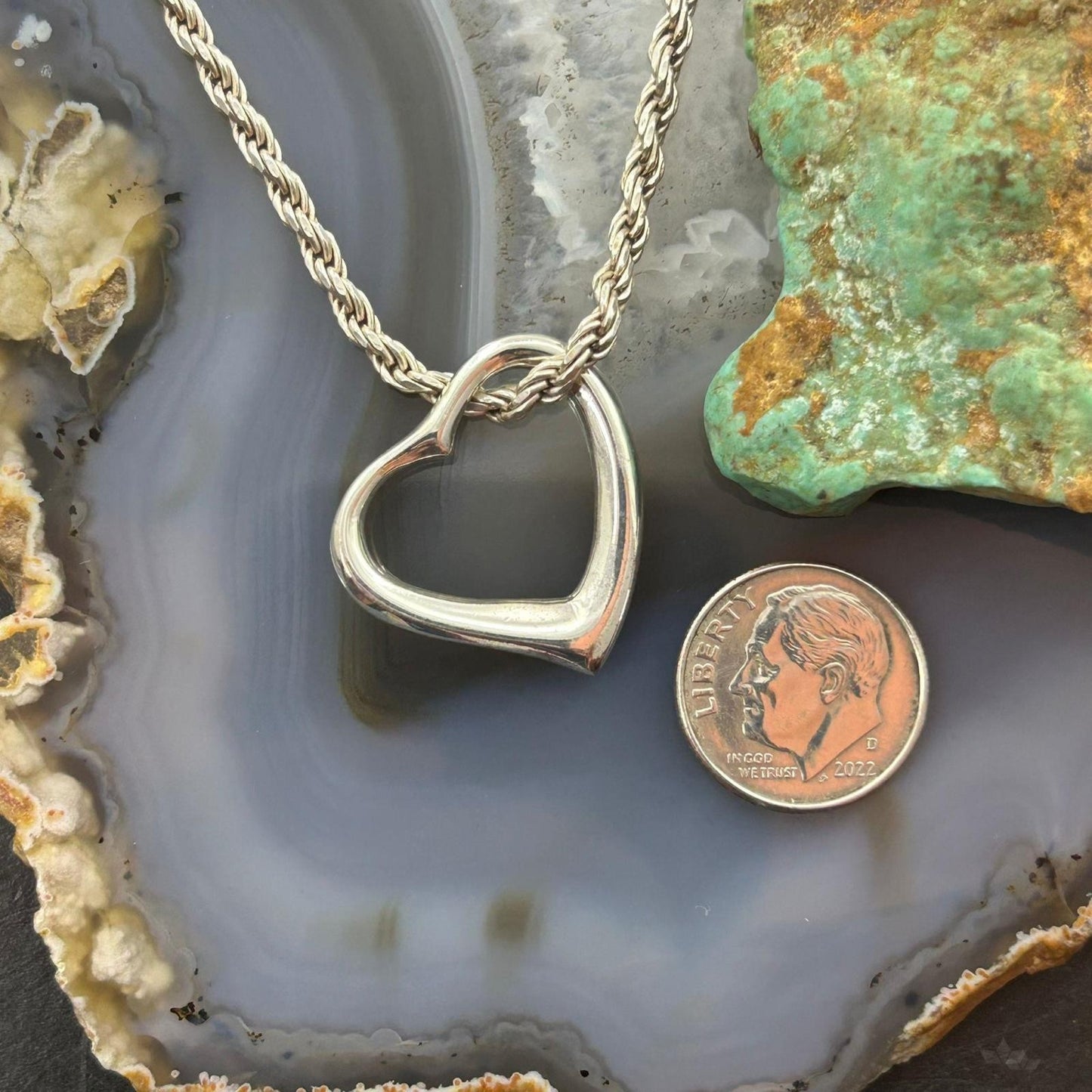 Sterling Silver Puff Abstract Fashion Heart Pendant For Women