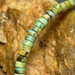 Sterling Silver Turquoise Disk Beads 7.5" Bracelet For Women