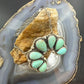 Sterling Silver Southwestern Style 7 Teardrop Royston Turquoise Naja Necklace For Women