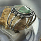Sterling Silver Southwestern Style Large Oval Variscite Decorated Bracelet For Women #1