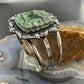 Sterling Silver Southwestern Style Square Variscite Decorated Bracelet For Women