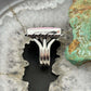 Native American Sterling Silver Rectangle Pink Conch Bar Ring Size 7.5 For Women