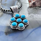 Native American Sterling Silver Turquoise Decorated Cluster Pendant For Women