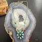 Sterling Silver Southwestern Style Turquoise 20" Cluster Necklace For Women