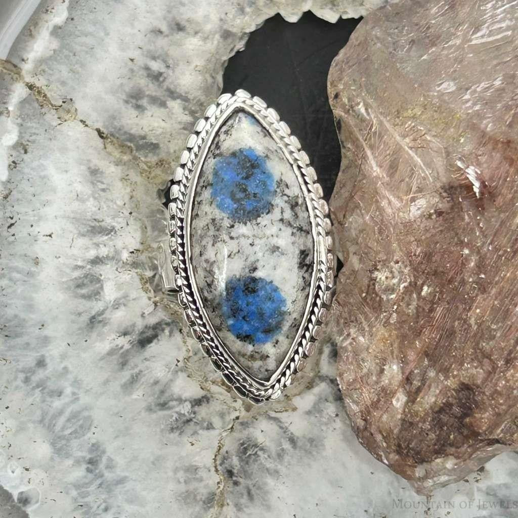 Sterling Silver Southwestern Style Marquise K2 Jasper Ring Size 7 For Women