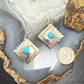 Michael Nez Sterling Silver Turquoise Pueblo Life Dangle Earrings For Women